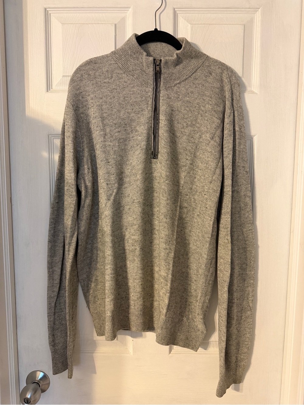 Michael Kors Men's Light Gray Zip-Neck Sweater